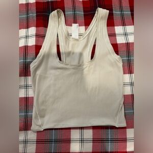 LULU LEMON “Bone” Cropped Racerback Tank 🤍